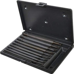 Walton - #0 to 1/2" Tap Extension Set - Alloy Steel, 8" Overall Length, 5/8" Max Outside Diam, 0.219, 0.318, 0.323, 0.367, 0.381, (4) 0.255" Extension Shank Diam, 9 Piece Set - Americas Tooling