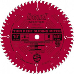 Freud - 10" Diam, 5/8" Arbor Hole Diam, 60 Tooth Wet & Dry Cut Saw Blade - Carbide-Tipped, Standard Round Arbor - Americas Tooling