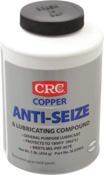 CRC - 16 oz Bottle General Purpose Anti-Seize Lubricant - Copper, -95 to 1,800°F, Bronze, Water Resistant - Americas Tooling