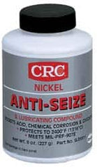 CRC - 8 oz Bottle High Temperature Anti-Seize Lubricant - Nickel, -95 to 2,400°F, Gray, Water Resistant - Americas Tooling