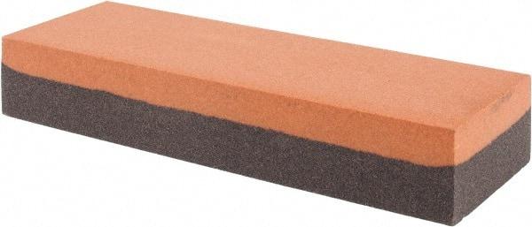 Made in USA - 6" Long x 2" Wide x 1" Thick, Aluminum Oxide Sharpening Stone - Rectangle, Coarse, Fine Grade - Americas Tooling