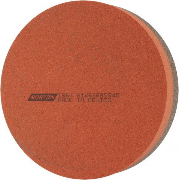 Norton - 4" Diam x 1" Thick, Aluminum Oxide Sharpening Stone - Round, Coarse, Fine Grade - Americas Tooling