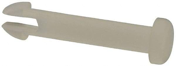 Made in USA - 0.093" Hole Diam, 0.595" OAL, Split Shank, Nylon Panel Rivet - 0.545" Length Under Head, 0.46" Material Thickness, 0.155" Head Diam - Americas Tooling