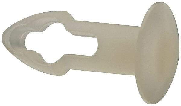 Made in USA - 5/32" Hole Diam, Keyhole Shank, Nylon Panel Rivet - 9/32" Material Thickness, 5/16" Head Diam - Americas Tooling