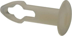 Made in USA - 5/32" Hole Diam, Keyhole Shank, Nylon Panel Rivet - 3/8" Material Thickness, 5/16" Head Diam - Americas Tooling