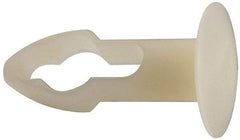 Made in USA - 1/4" to 1/4" Hole Diam, Keyhole Shank, Nylon Panel Rivet - 15/32" Material Thickness, 1/2" Head Diam - Americas Tooling