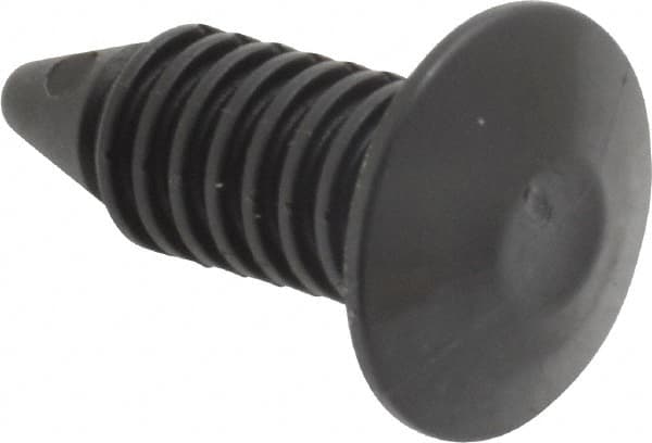 Made in USA - 9/32" Hole Diam, Ratchet Shank, Nylon Panel Rivet - 0.891" Length Under Head, 1/12" to 1/2" Material Thickness, 5/8" Head Diam - Americas Tooling