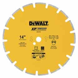 DeWALT - 14" Diam, 1" Arbor Hole Diam, Wet & Dry Cut Saw Blade - Diamond-Tipped, Standard Round Arbor - Americas Tooling