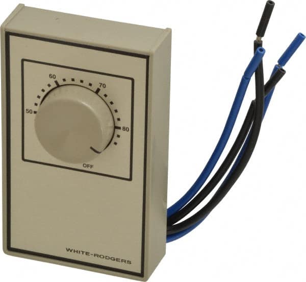 White-Rodgers - 40 to 85°F, Heat Only, Line Voltage Wall Thermostat - 120 to 277 Volts, DPST Switch - Americas Tooling