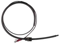 Thermo Electric - 32 to 900°F, J Universal Temp, Thermocouple Probe - 5 Ft. Cable Length, Stripped Ends with Spade Lugs, 1/4 Inch Probe Sheath Length, 1 Sec Response Time - Americas Tooling