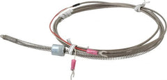 Thermo Electric - 32 to 900°F, J Universal Temp, Thermocouple Probe - 7-1/2 Ft. Cable Length, Stripped Ends with Spade Lugs, 1/4 Inch Probe Sheath Length, 1 Sec Response Time - Americas Tooling