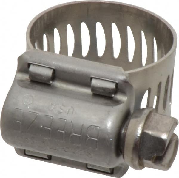 IDEAL TRIDON - SAE Size 06, 7/16 to 25/32" Diam, Stainless Steel MS Series MIL-Spec Worm Drive Clamp - 1/2" Wide, Material Grade 300 SERIES, Series MS Mil Spec - Americas Tooling