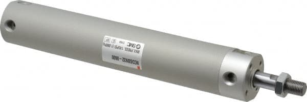 SMC PNEUMATICS - 1-1/4" Bore Double Acting Air Cylinder - 1/8 Port, 7/16-20 Rod Thread, 140 Max psi, 40 to 140°F - Americas Tooling