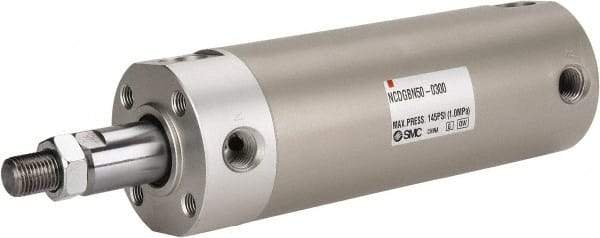 SMC PNEUMATICS - 2" Bore Double Acting Air Cylinder - 1/4 Port, 1/2-20 Rod Thread, 140 Max psi, 40 to 140°F - Americas Tooling