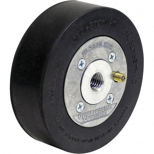 Dynabrade - 5" Wheel OD, 1-1/2" Wheel Width, 4,500 RPM, Aluminum, Pneumatic Wheel with Hub - 15-1/2" Long x 1-1/2" Wide, 5/8" Wheel Arbor Hole, For Use with 13214 & 13523 Dynastraight Air-Powered Abrasive Finishing Tools - Americas Tooling