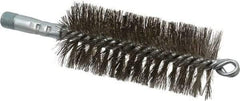 Schaefer Brush - 4-1/2" Brush Length, 2" Diam, Double Stem, Double Spiral Tube Brush - 7-1/4" Long, Stainless Steel, 1/4" NPSM Male Connection - Americas Tooling