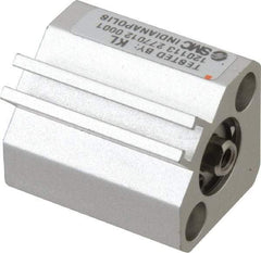 SMC PNEUMATICS - 3/16" Stroke x 1/2" Bore Double Acting Air Cylinder - 10-32 Port, 8-32 Rod Thread, 145 Max psi, 15 to 160°F - Americas Tooling