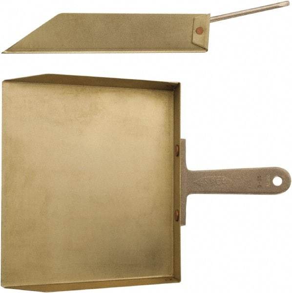 Ampco - 4" Wide x 13" Deep x 1-1/2" High Handheld Dustpan - Aluminum Body, 5" Handle - Americas Tooling