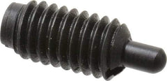 Gibraltar - 5/16-18, 5/8" Thread Length, 3/16" Plunger Projection, Steel Threaded Spring Plunger - 0.135" Max Plunger Diam, 0.5 Lb Init End Force, 10 Lb Final End Force - Americas Tooling