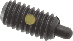 Gibraltar - 5/16-18, 5/8" Thread Length, 3/16" Plunger Projection, Steel Threaded Spring Plunger - 0.135" Max Plunger Diam, 0.5 Lb Init End Force, 4.5 Lb Final End Force - Americas Tooling