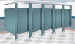 Bradley - 2 Steel In-Corner Washroom Partition Compartment - 57 Inch Long x 72 Inch Wide x 96 Inch High, ADA Compliant Stall Compatibility, Almond - Americas Tooling