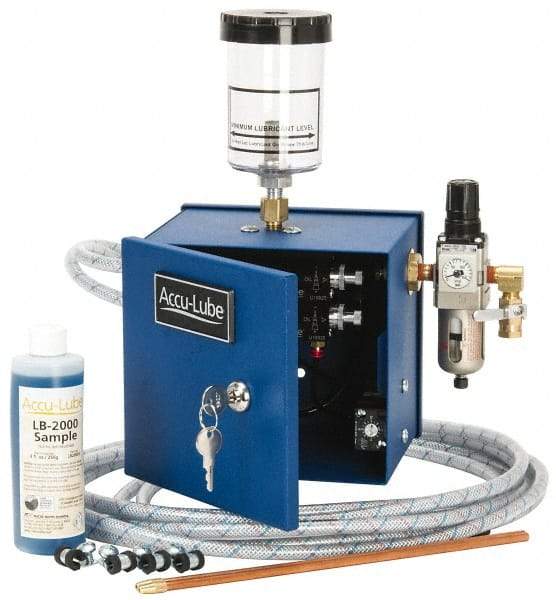 Accu-Lube - 2 Outlet, 10 Ounce Tank Capacity, Micro Lubricant System - 12' Coolant Line Length - Americas Tooling