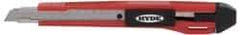 Hyde Tools - Snap Utility Knife - 9mm Blade, Red & Black Polystyrene (High Impact) Handle, 3 Blades Included - Americas Tooling