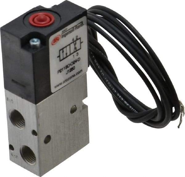 ARO/Ingersoll-Rand - 1/8", 4-Way Body Ported Stacking Solenoid Valve with Speed Control - 24 VDC, 0.2 CV Rate, 2.8" High - Americas Tooling