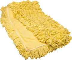 Rubbermaid - 60" Long x 5" Wide Yarn Blend Dust Mop Head - Envelope Connection, Yellow, Looped Head - Americas Tooling