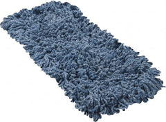 Rubbermaid - 18" Long x 5" Wide Yarn Blend Dust Mop Head - Slip-On/Slip-Through Backing, Blue, Twisted Loop Head - Americas Tooling