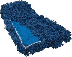 Rubbermaid - 60" Long x 5" Wide Synthetic Dust Mop Head - Slip-On/Slip-Through Backing, Blue, Twisted Loop Head - Americas Tooling