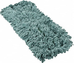 Rubbermaid - 24" Long x 5" Wide Yarn Blend Dust Mop Head - Slip-On/Slip-Through Backing, Green, Twisted Loop Head, Anti-Microbial - Americas Tooling