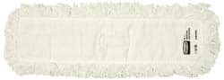 Rubbermaid - 36" Long x 5" Wide Cotton Yarn Dust Mop Head - Slip-On/Slip-Through Backing, White, Twisted Loop Head - Americas Tooling