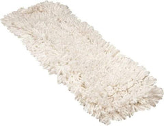 Rubbermaid - 24" Long x 5" Wide Cotton Yarn Dust Mop Head - Slip-On/Slip-Through Backing, White, Twisted Loop Head - Americas Tooling