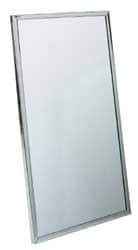 Bradley - 18 Inch Wide x 30 Inch High, Theft Resistant Rectangular Glass Washroom Mirror - Stainless Steel Frame - Americas Tooling