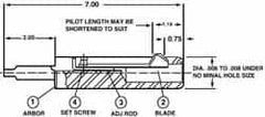 Cogsdill Tool - 1-5/8" Hole, No. 110 Blade, Type C Power Deburring Tool - One Piece, 7" OAL, 1.19" Pilot - Americas Tooling