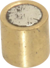 Mag-Mate - 1/4" Diam x 1/4" High, 0.63 Lb Average Pull Force, 1-1/4 Lb Max Pull Force, Neodymium Rare Earth Shielded Magnet - Brass Shield, 0.032" Shielding Wall Thickness - Americas Tooling