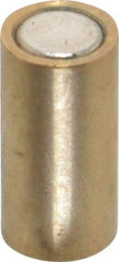 Mag-Mate - 1/4" Diam x 1/2" High, 0.75 Lb Average Pull Force, 1-1/2 Lb Max Pull Force, Neodymium Rare Earth Shielded Magnet - Brass Shield, 0.032" Shielding Wall Thickness - Americas Tooling