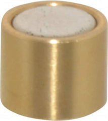 Mag-Mate - 5/16" Diam x 1/4" High, 1 Lb Average Pull Force, 2 Lb Max Pull Force, Neodymium Rare Earth Shielded Magnet - Brass Shield, 0.032" Shielding Wall Thickness - Americas Tooling