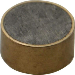 Mag-Mate - 3/4" Diam x 3/8" High, 6-1/2 Lb Average Pull Force, 13 Lb Max Pull Force, Neodymium Rare Earth Shielded Magnet - Brass Shield, 0.062" Shielding Wall Thickness - Americas Tooling