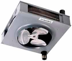 Mestek - 13-1/2" Fan Diam, 989 CFM, Steam & Hot Water, Vertical Hydronic Suspended Heater - Americas Tooling