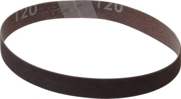 Norton - 1/2" Wide x 12" OAL, 120 Grit, Aluminum Oxide Abrasive Belt - Aluminum Oxide, Fine, Coated, X Weighted Cloth Backing, Series R283 - Americas Tooling