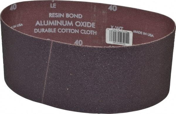 Norton - 4" Wide x 24" OAL, 40 Grit, Aluminum Oxide Abrasive Belt - Aluminum Oxide, Coarse, Coated, X Weighted Cloth Backing, Series R228 - Americas Tooling