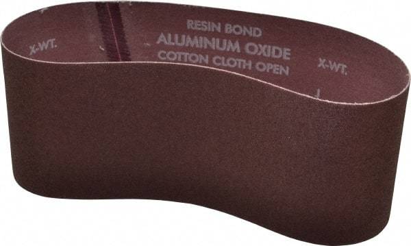 Norton - 4" Wide x 24" OAL, 80 Grit, Aluminum Oxide Abrasive Belt - Aluminum Oxide, Medium, Coated, X Weighted Cloth Backing, Series R228 - Americas Tooling