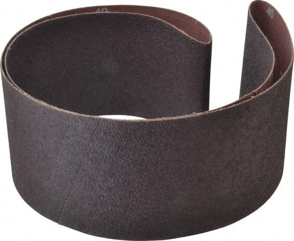 Norton - 4" Wide x 54" OAL, 40 Grit, Aluminum Oxide Abrasive Belt - Aluminum Oxide, Coarse, Coated, X Weighted Cloth Backing, Series R228 - Americas Tooling