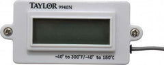 Taylor - -40 to 300°F Digital Panel Thermometer - LCD Display, 1.5 Volts - Americas Tooling