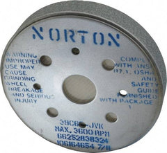 Norton - 6" Diam, 4" Hole Size, 1" Overall Thickness, 60 Grit, Type 2 Tool & Cutter Grinding Wheel - Medium Grade, Silicon Carbide, J Hardness, Vitrified Bond, 3,600 RPM - Americas Tooling