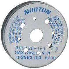 Norton - 6" Diam, 1-1/4" Hole Size, 1" Overall Thickness, 100 Grit, Type 2 Tool & Cutter Grinding Wheel - Fine Grade, Silicon Carbide, H Hardness - Americas Tooling