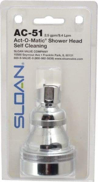 Sloan Valve Co. - 2.5 GPM, 2-1/2 Face Diameter, Shower Head - Chrome Plated, Brass - Americas Tooling