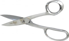 Clauss - 2-3/4" LOC, 8-1/4" OAL Chrome Plated High Leverage Shears - Ambidextrous, Straight Handle, For General Purpose Use - Americas Tooling